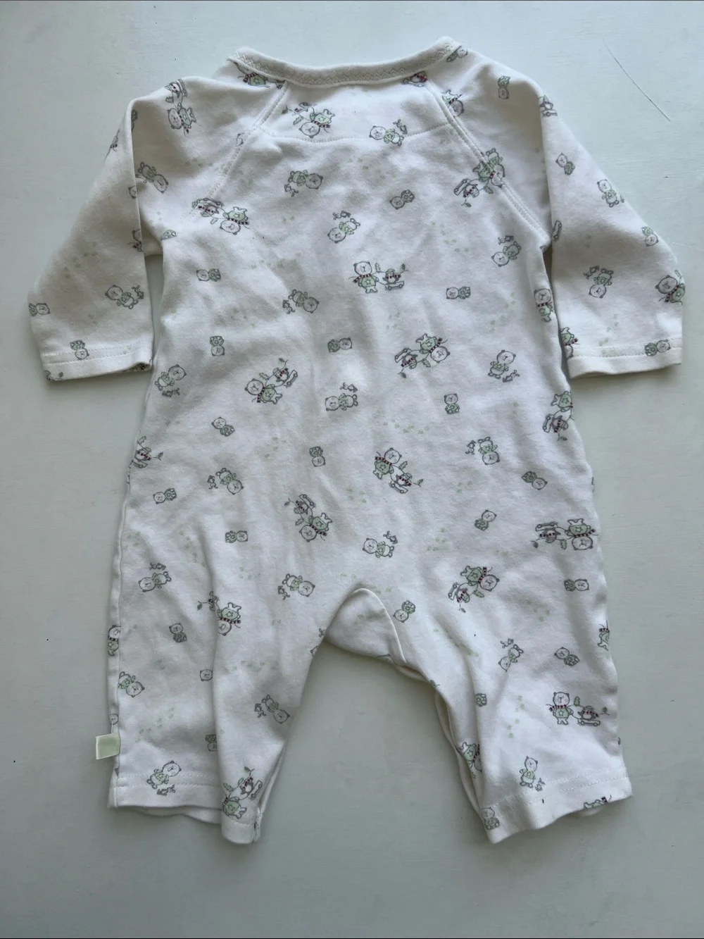 The Children's Place White Infant Snap-Front Bodysuit with Pastel Animal Motifs